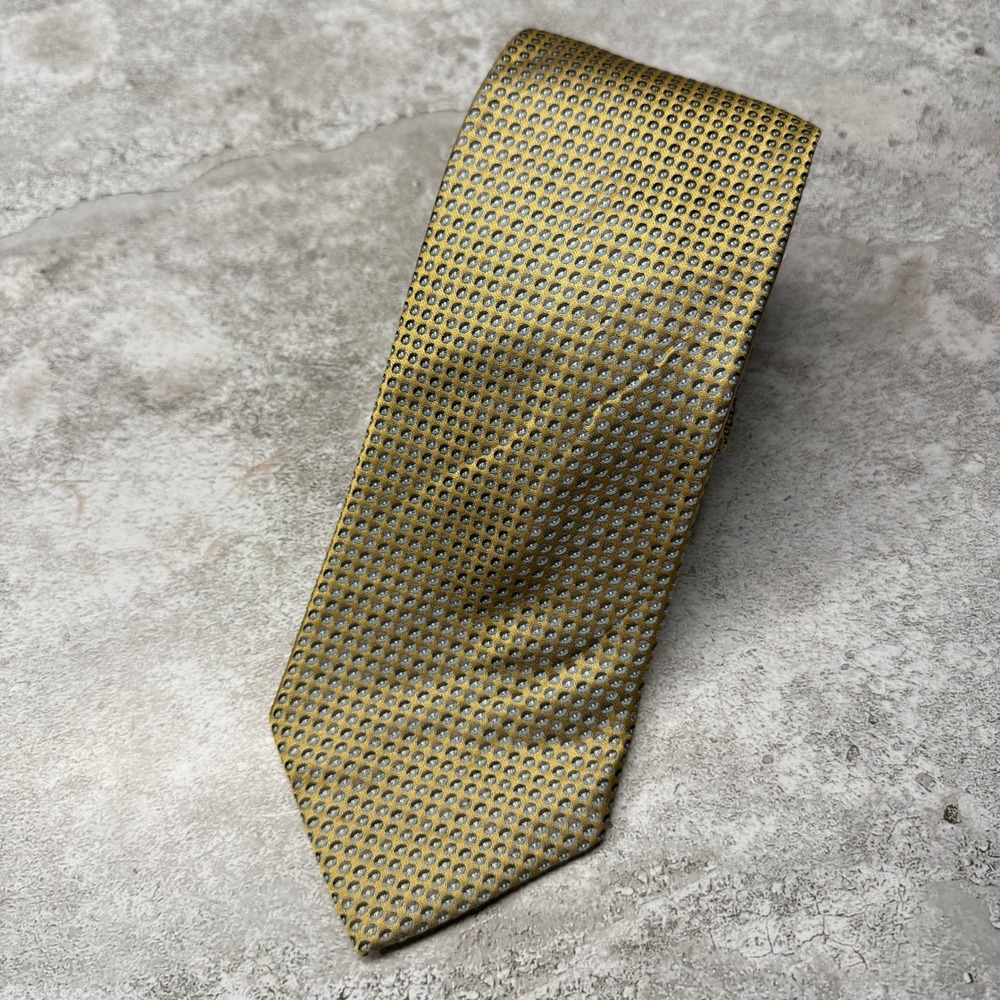 Harve Benard Necktie Men One Size Gold‎ Geometric Silk Pattern